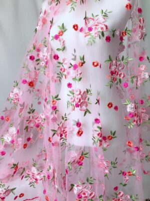 Light-pink net fabric